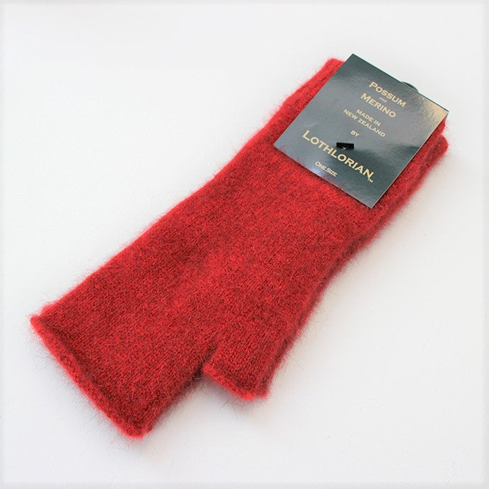 Red colour fingerless gloves