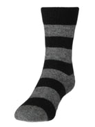 Striped Possum socks. Colour Black/Riverstone