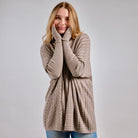 Woman wearing Country Laine - Merino Textured Sloppy Joe (CL0059) in the colour Chateau.