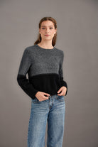Woman wearing McDonald - Merino & Possum Horizon Jumper (5061-SS2026) in the colour Monochrome.