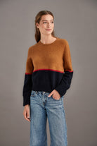 Woman wearing McDonald - Merino & Possum Horizon Jumper (5061-SS2026) in the colour Wallace.