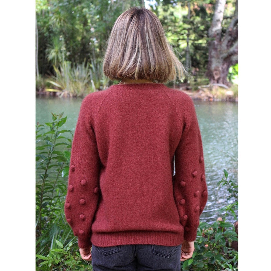 Lothlorian - Merino & Possum Bobble Sleeve Jumper (9781)Dusk