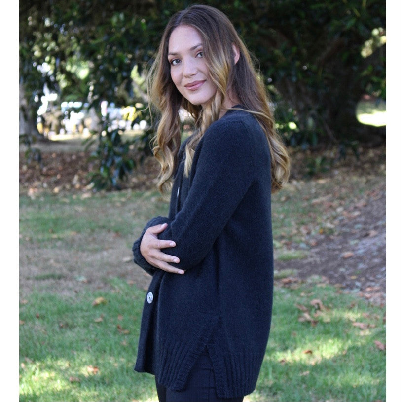 Lothlorian - Alpaca Plain Cardigan (ALP073)Slate