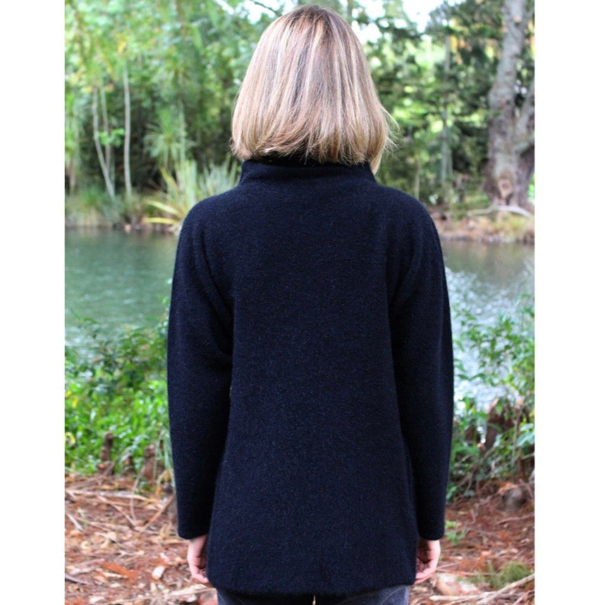 Lothlorian - Merino & Possum Enfold Jacket (9780)Black