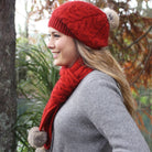 Pumpkin colour beanie and scarf