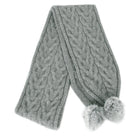 Grey scarf with pom poms