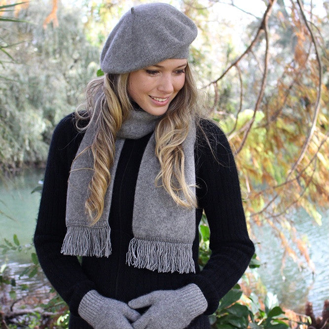 Silver - Lothlorian Merino - Possum Plain Beret (9904)