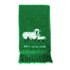Green scarf with sheep on