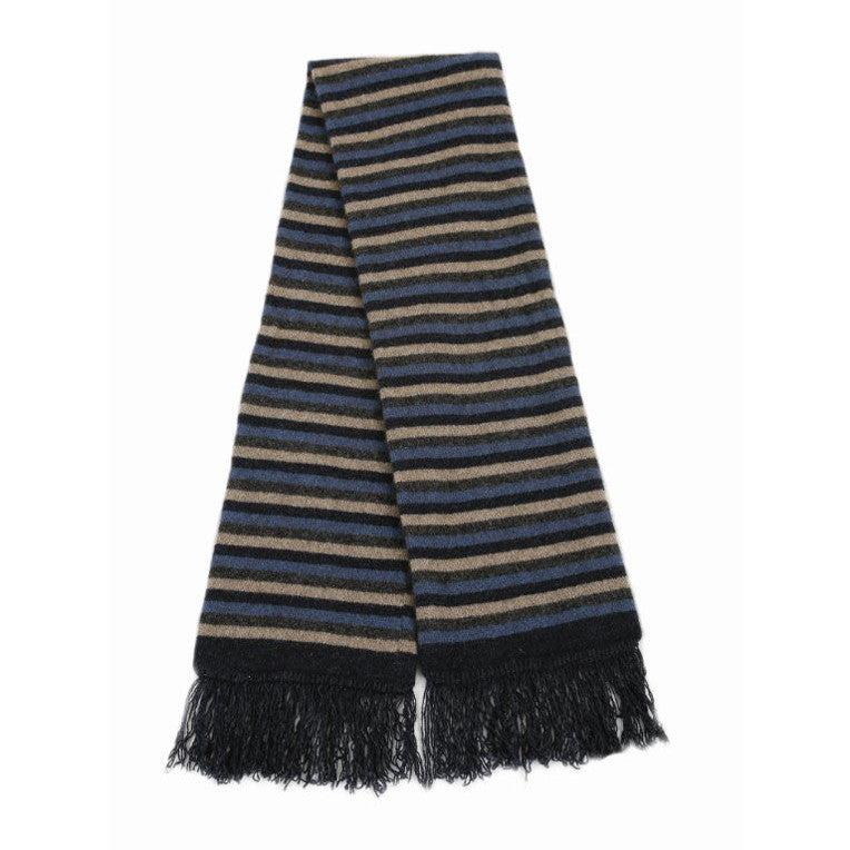 Denim - Lothlorian - Merino Possum Multi Striped Scarf (9951)