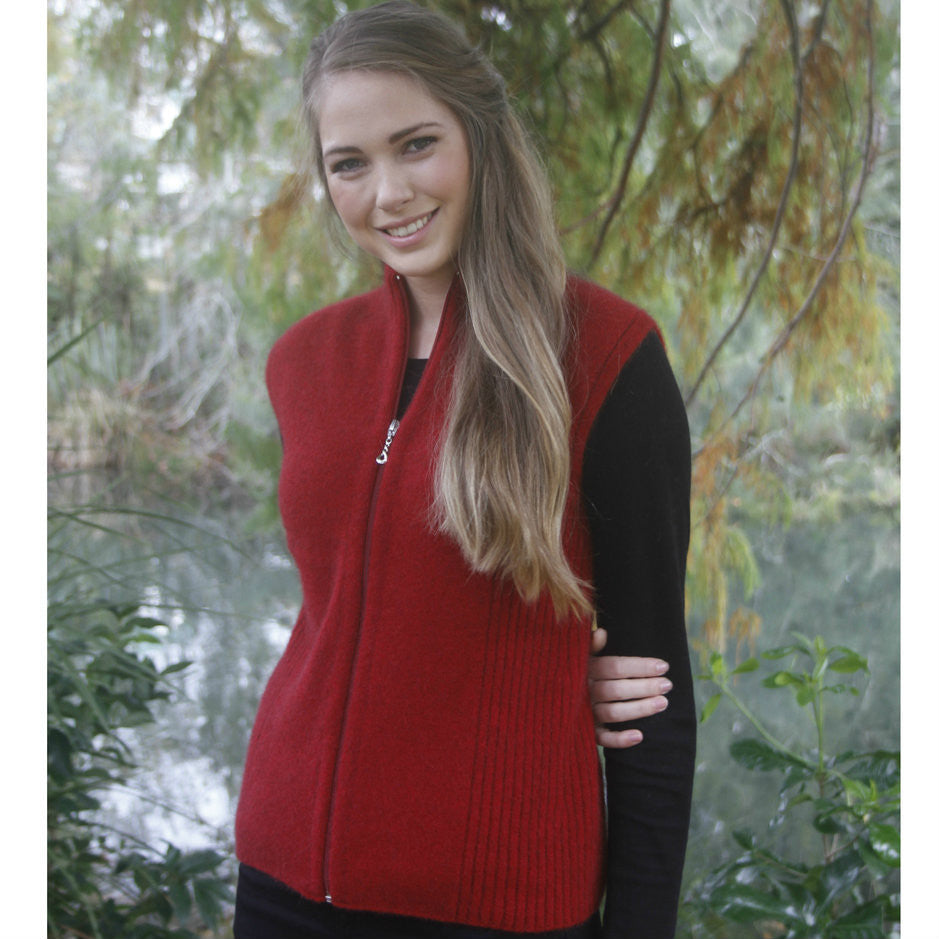 Zip Vest in colour Red