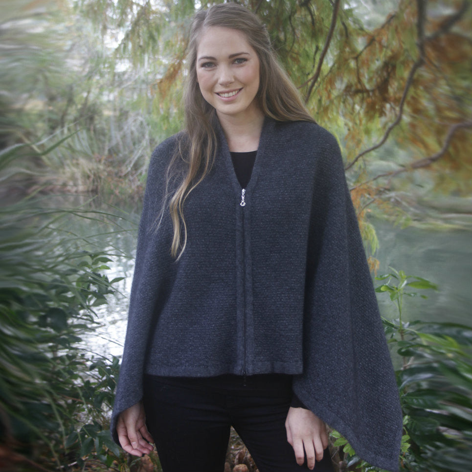 Zippered Wrap in colour Charcoal