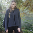 Half way zipped wrap in colour Charcoal