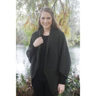 Lady wearing Charcoal coloured cape