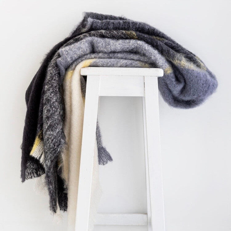 Artic mohair blankets on chair