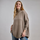 Close up of Country Laine - Merino Textured Sloppy Joe (CL0059) in the colour Chateau.