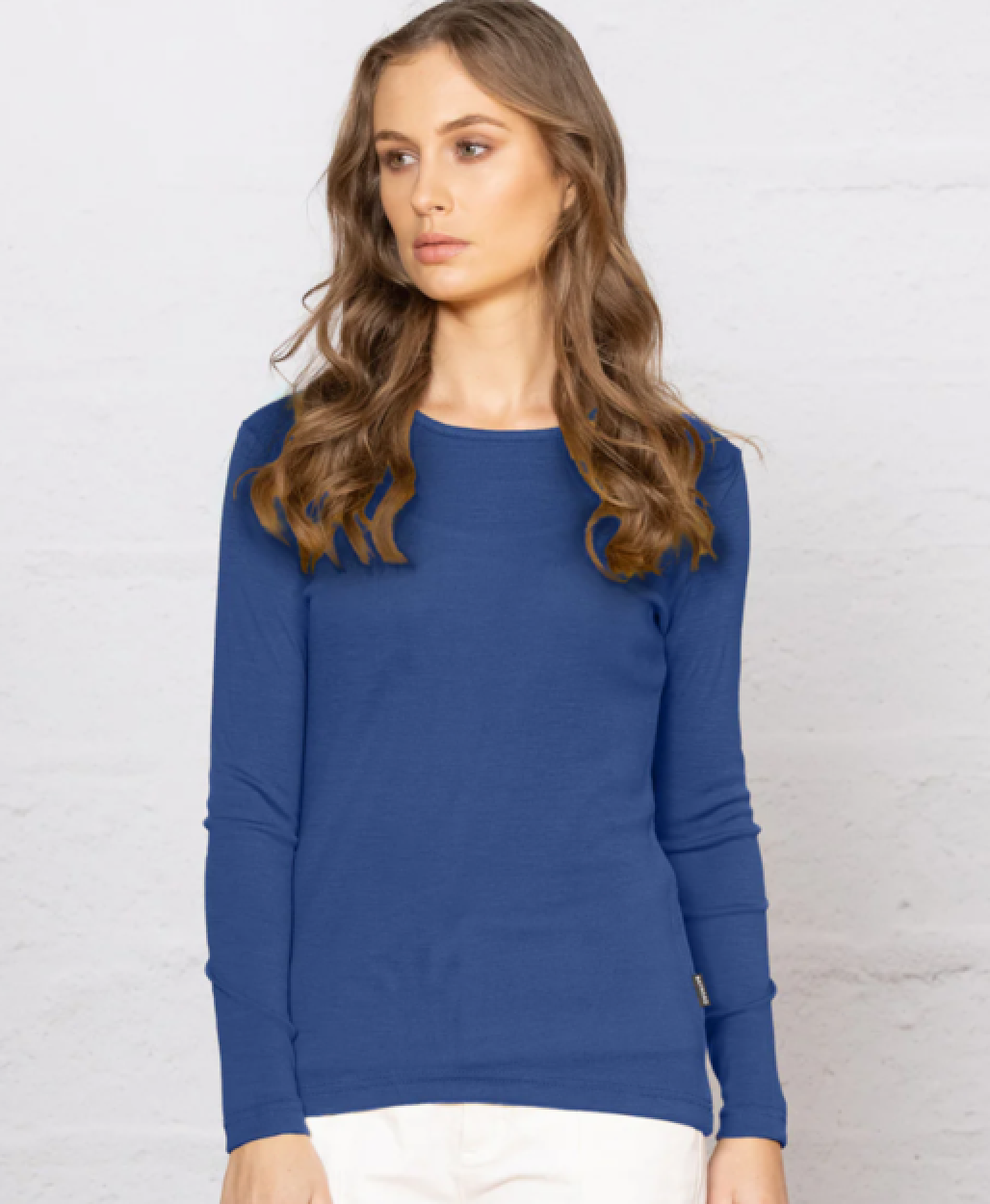 Women wearing Biscay Blue coloured top