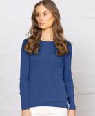 Women wearing Biscay Blue coloured top