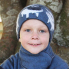 Boy wearing Beanie in colour blue.