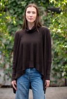 Woman wearing Country Laine - The Nest Top (CL0130-IND2026) in the colour Chocolate.