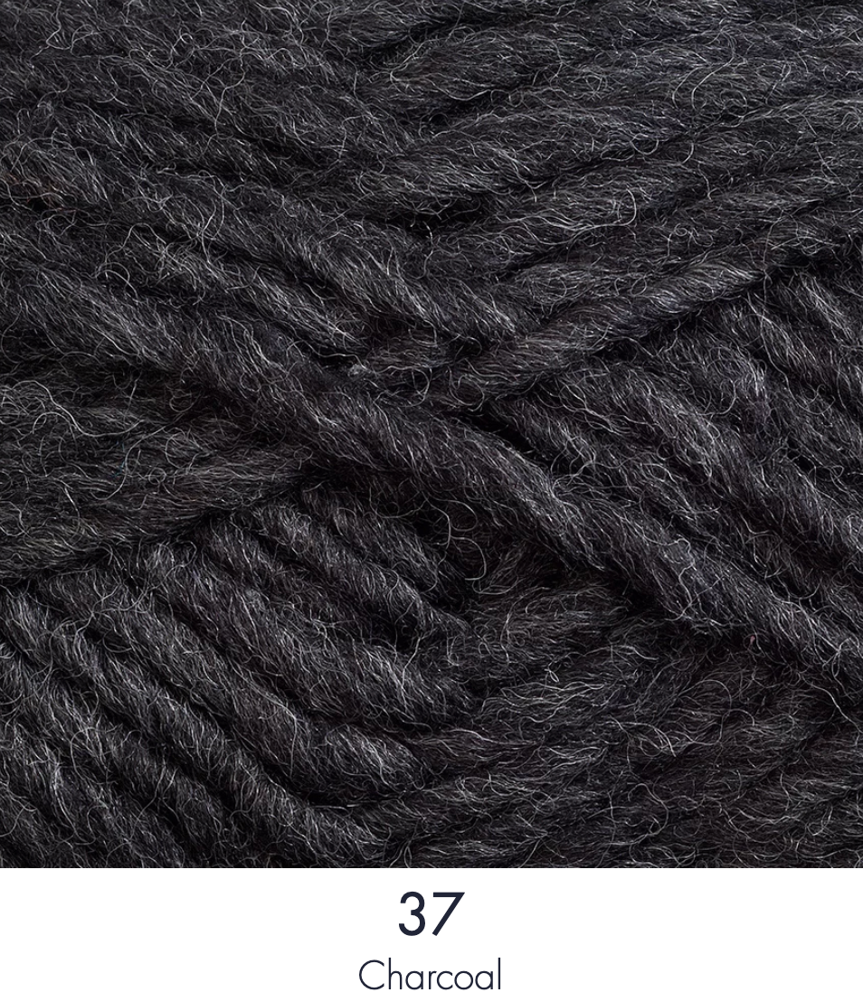 Close up ball of yarn in colour charcoal.