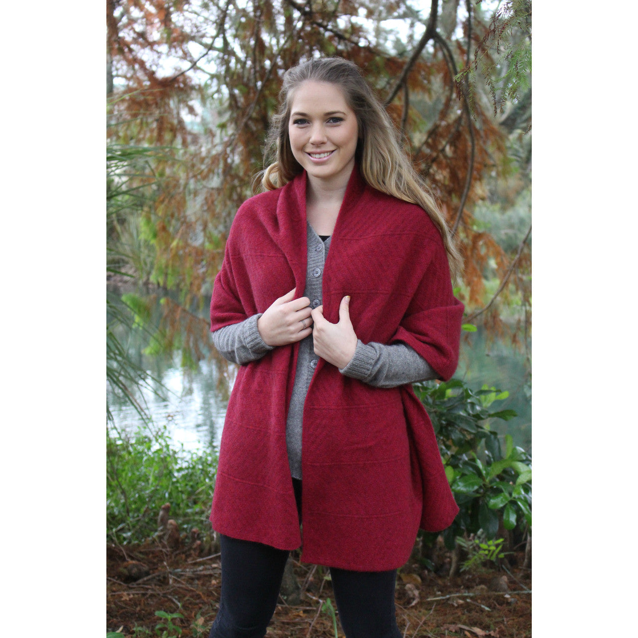Chevron wrap in colour Raspberry