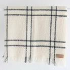 Cream Check wool twill throw
