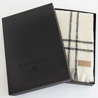 Cream Check wool twill throw
