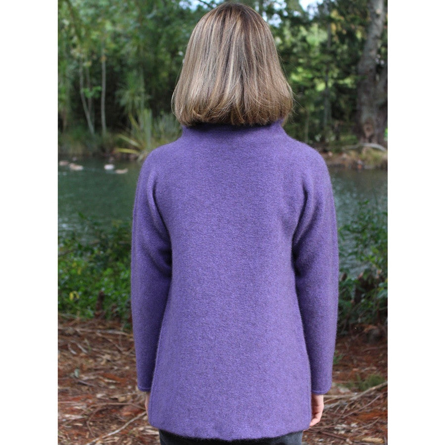 Lothlorian - Merino & Possum Enfold Jacket (9780)Heather