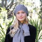 Merino and possum dash beret in colour Silver