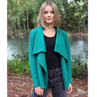 Lothlorian - Merino & Possum Enfold Jacket (9780)Emerald