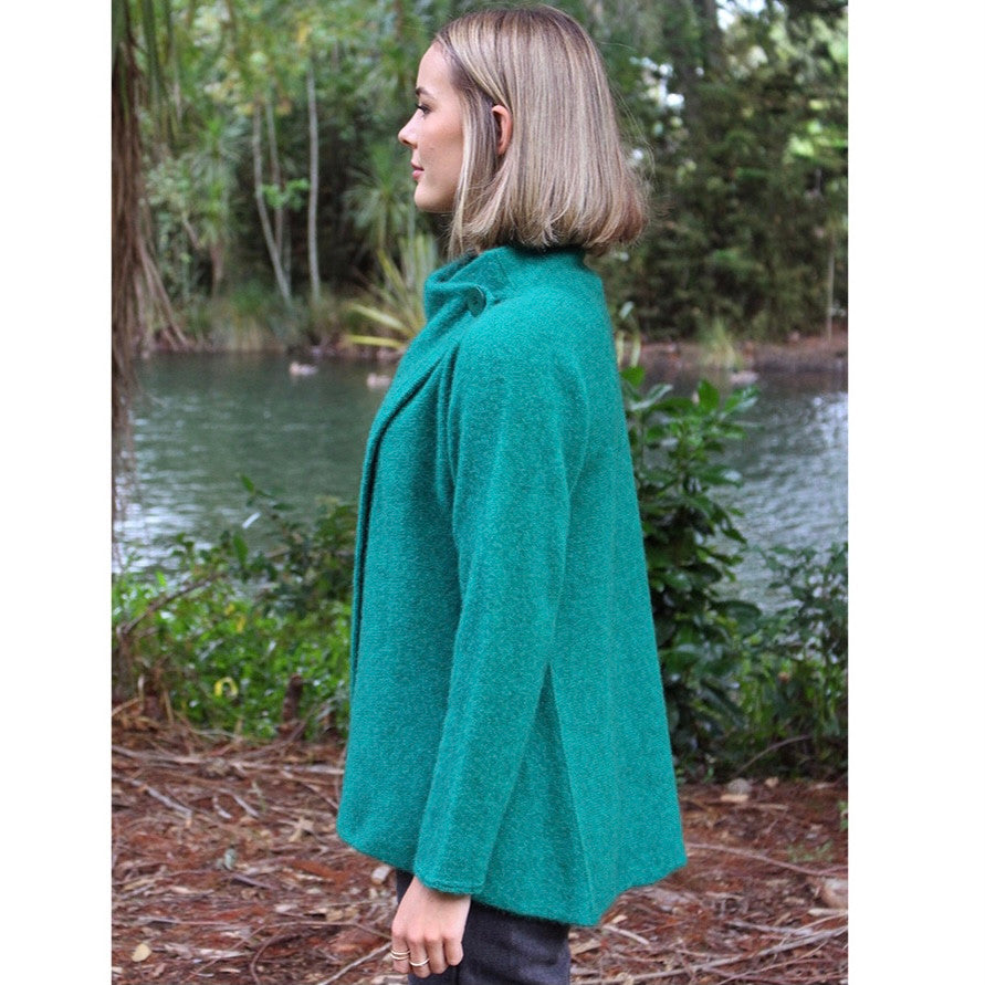 Lothlorian - Merino & Possum Enfold Jacket (9780)Emerald