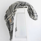 Grey Check wool twill throw