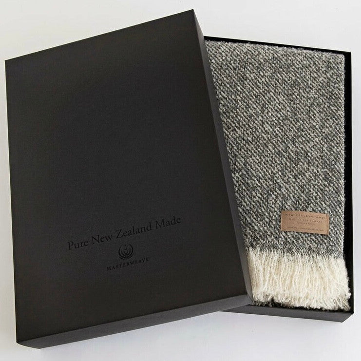 Grey wool twill throw