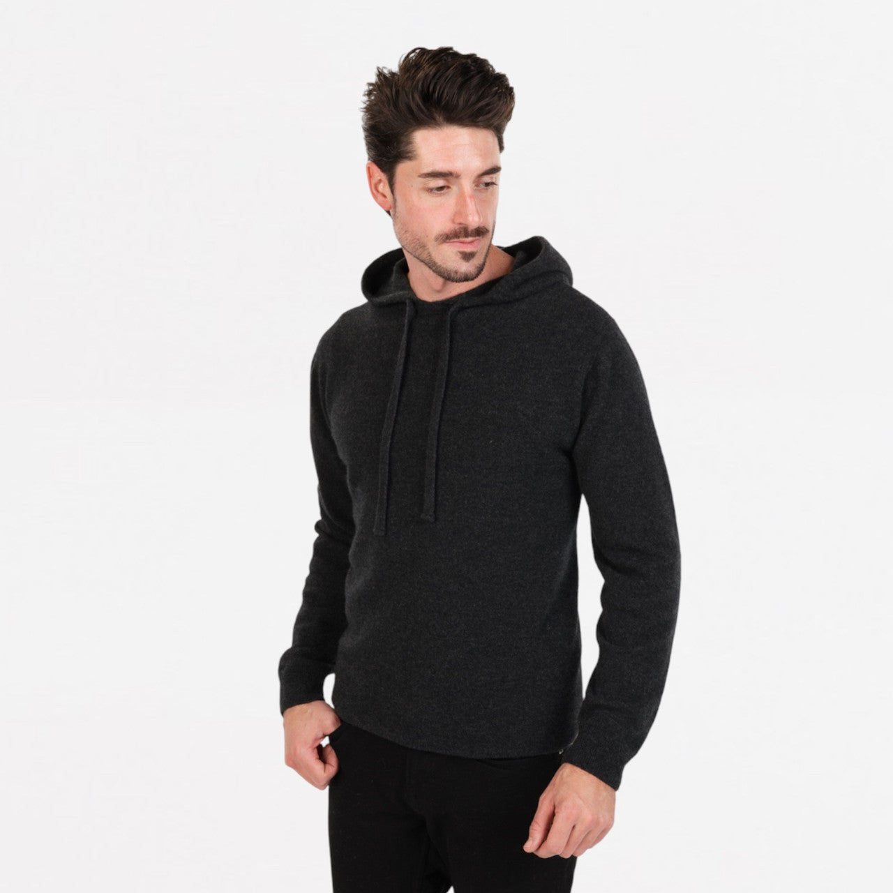 Native World - Men's Merino & Possum Hoodie (NB436) Charcoal
