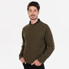 Native World - Men's Ripple Stitch Sweater (NB438) Fern