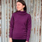 Woman wearing Noble Wilde - Merino & Possum Polo Neck Jersey (NW3172) in the colour Twilight