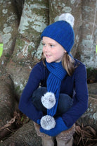 Top view of Child wearing beanie. Colour Lagoon