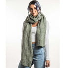 Koru - Merino - Possum Jacquard Wrap Moss/White