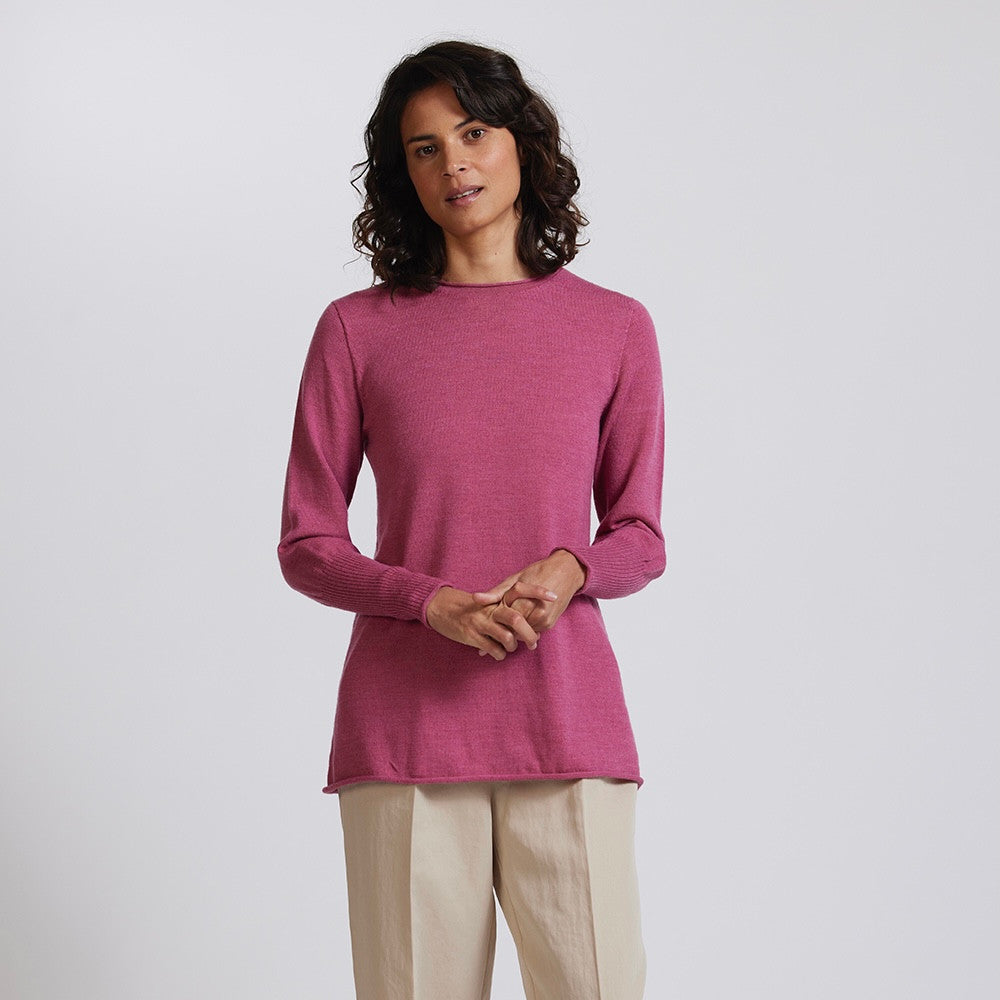 Royal Merino - 100% Merino A-Line Crew (RM3000) Azalea.