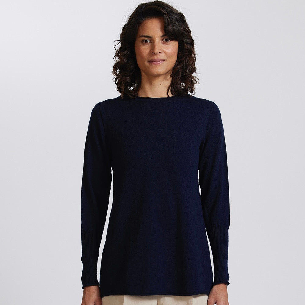 Royal Merino - 100% Merino A-Line Crew (RM3000) Light Navy.