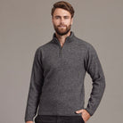 McDonald - Possum & Merino Short Zip Rib Sleeve Sweater (M620) Pewter
