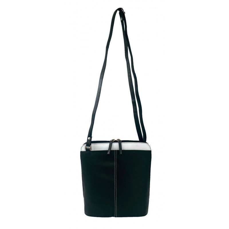 Baron & Burton - Small Ladies Leather Handbag Black/White