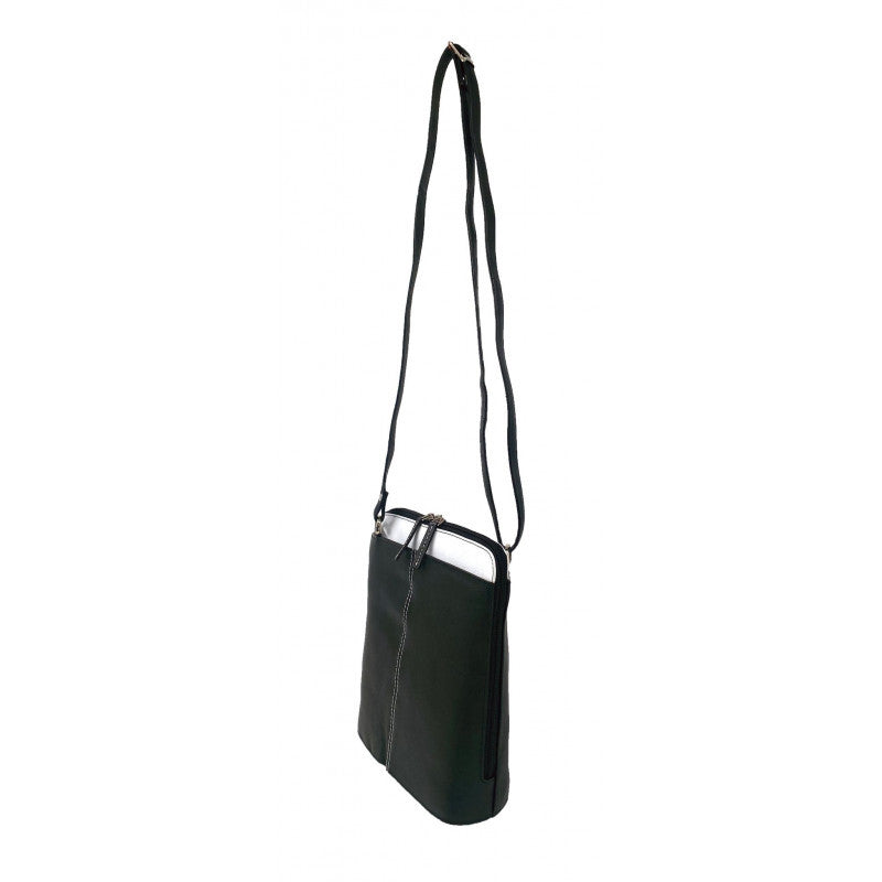 Baron & Burton - Small Ladies Leather Handbag Black/White