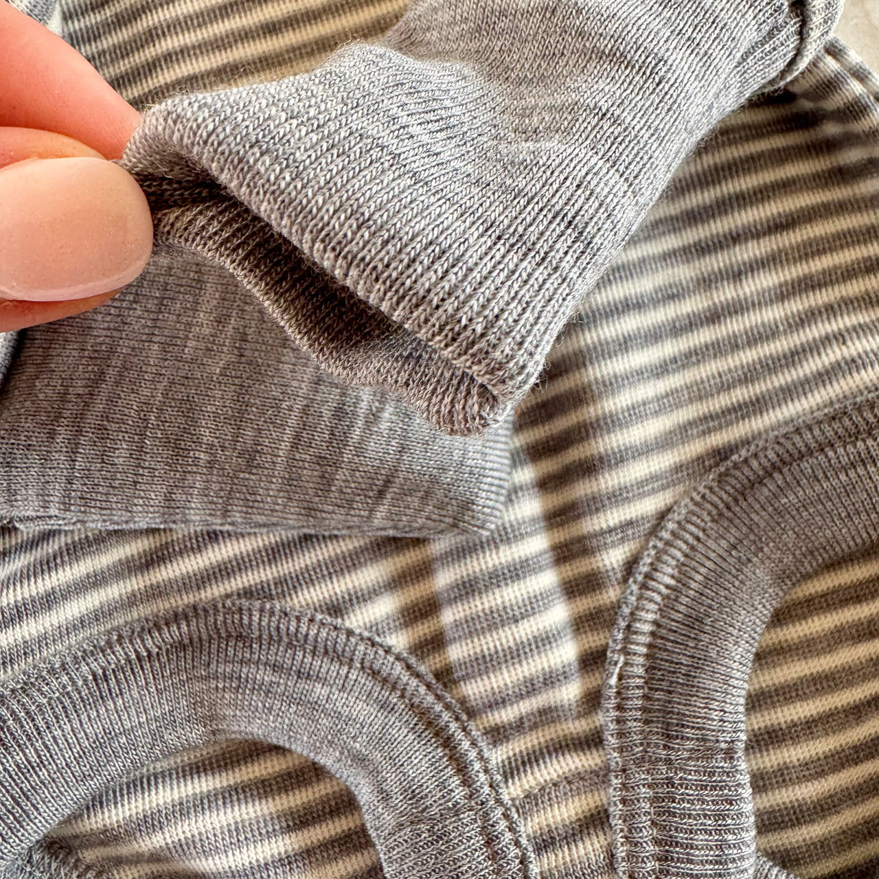 Natures Secret - Merino Long Sleeve Bodysuit (NS658) Close Up Shot of Open Sleeves