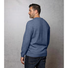 Man wearing the Noble Wilde - Merino & Possum Cambridge Crew Sweater (NW1001) in the colour Bahama.