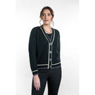 Koru - Merino and Possum Contrast Textured Cardigan (KO561) Black