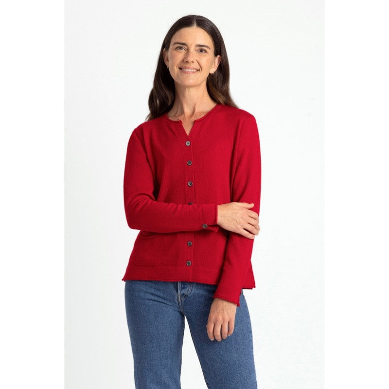 Royal Merino - 100% Merino Pocket Cardigan (RM2404) Tamarillo