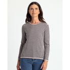 Royal Merino - 100% Merino Tuck Stitch Stripe Jumper (RM2515) Light Sand/Navy