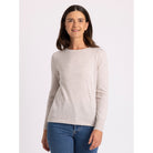 Royal Merino - 100% Merino Fine Stripe Jumper (RM2394) Natural/Light Sand