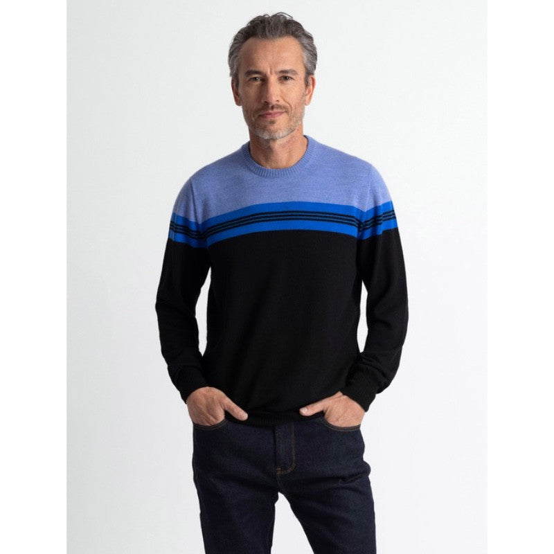 Royal Merino - 100% Merino Men's Variegated Crew Neck (RM3028) Shadow